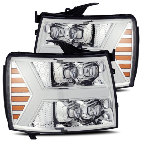  Alpharex 07-13 Chevrolet Silverado Nova-Series Led Projector Headlights - Chrome 