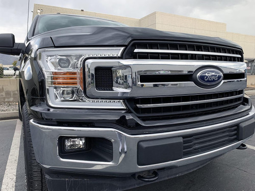 Alpharex 18-20 Ford F150 Pro-Series Halogen Projector Headlights - Chrome   Alpharex 18-20 Ford F150 Pro-Series Halogen Projector Headlights - Chrome
