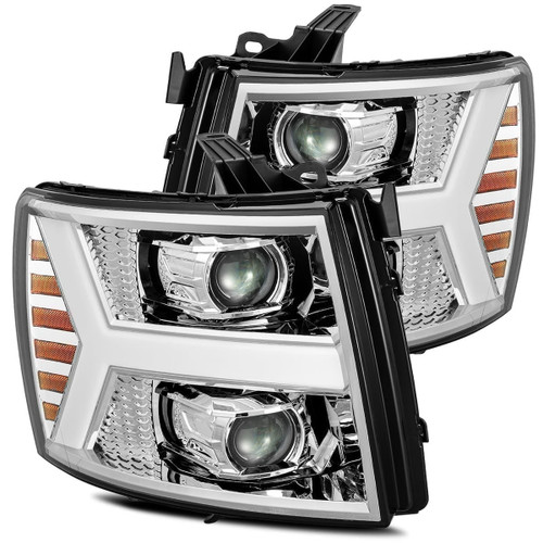  Alpharex 07-13 Chevrolet Silverado Pro-Series Halogen Projector Headlights - Chrome 