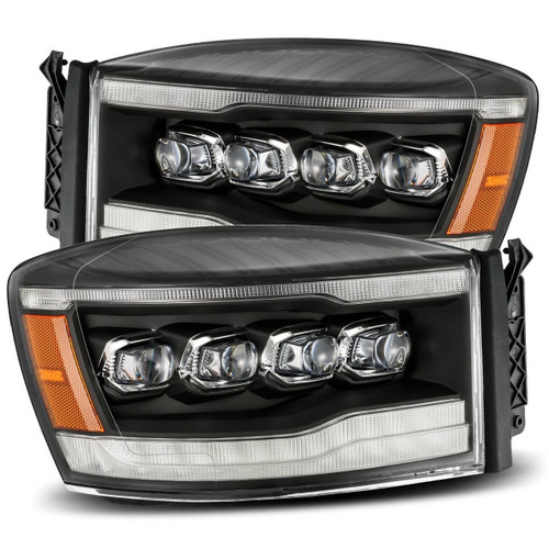  Alpharex 06-08 Dodge Ram Nova-Series Led Projector Headlights - Black 