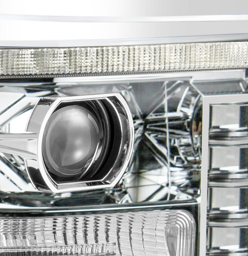 Alpharex 11-16 Ford Super Duty Pro-Series Halogen Projector Headlights - Chrome   Alpharex 11-16 Ford Super Duty Pro-Series Halogen Projector Headlights - Chrome