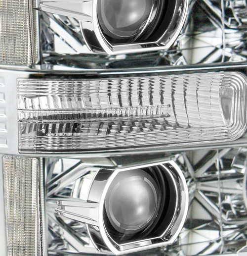Alpharex 11-16 Ford Super Duty Pro-Series Halogen Projector Headlights - Chrome   Alpharex 11-16 Ford Super Duty Pro-Series Halogen Projector Headlights - Chrome