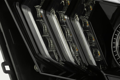  Alpharex 10-12 Ford Mustang Luxx-Series Led Projector Headlights - Alpha Black 