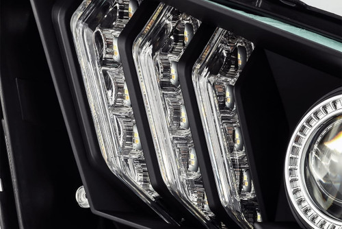  Alpharex 10-12 Ford Mustang Luxx-Series Led Projector Headlights - Black 
