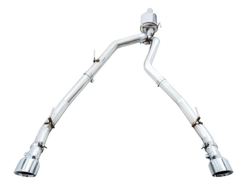 Awe Exhaust 0Fg Dual Rear Exit Catback Exhaust For 4Th Gen Ram 1500 5.7L (With Bumper Cutouts) - Chrome Silver Tips   Awe Exhaust 0Fg Dual Rear Exit Catback Exhaust For 4Th Gen Ram 1500 5.7L (With Bumper Cutouts) - Chrome Silver Tips