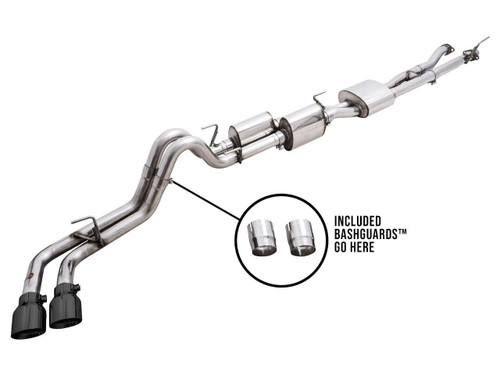  Awe Exhaust 0Fg Exhaust With Bashguard For 3Rd Gen Tacoma - Dual Diamond Black Tips 