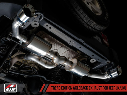 Awe Exhaust Tread Edition Axleback Dual Exhaust For Jeep Jk/Jku 3.6L - Diamond Black Tips   Awe Exhaust Tread Edition Axleback Dual Exhaust For Jeep Jk/Jku 3.6L - Diamond Black Tips