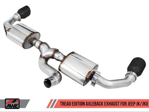 Awe Exhaust Tread Edition Axleback Dual Exhaust For Jeep Jk/Jku 3.6L - Diamond Black Tips   Awe Exhaust Tread Edition Axleback Dual Exhaust For Jeep Jk/Jku 3.6L - Diamond Black Tips