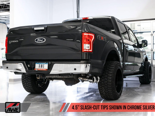 Awe Exhaust 0Fg Single Exit Exhaust For '15-'20 F-150 - 4.5" Diamond Black Tips   Awe Exhaust 0Fg Single Exit Exhaust For '15-'20 F-150 - 4.5" Diamond Black Tips