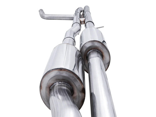 Awe Exhaust 0Fg Catback Split Rear Exit Exhaust For 4Th Gen Silverado/Sierra 1500 6.2L (With Bumper Cutouts) - Quad Diamond Black Tips   Awe Exhaust 0Fg Catback Split Rear Exit Exhaust For 4Th Gen Silverado/Sierra 1500 6.2L (With Bumper Cutouts) - Quad Diamond Black Tips