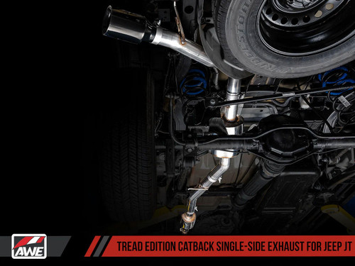 Awe Exhaust Tread Edition Catback Single-Side Exhaust For Jeep Jt 3.6L - Diamond Black Tip   Awe Exhaust Tread Edition Catback Single-Side Exhaust For Jeep Jt 3.6L - Diamond Black Tip