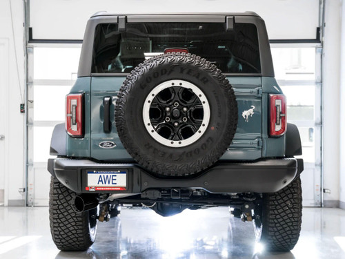 Awe Exhaust 0Fg Catback Exhaust For Ford Bronco With Bashguard™ - Single 5" Diamond Black Tip   Awe Exhaust 0Fg Catback Exhaust For Ford Bronco With Bashguard™ - Single 5" Diamond Black Tip