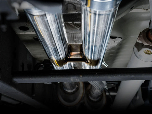  Awe Exhaust 0Fg Catback Split Rear Exit Exhaust For 4Th Gen Silverado/Sierra 1500 6.2L (With Bumper Cutouts) - Quad Chrome Silver Tips 