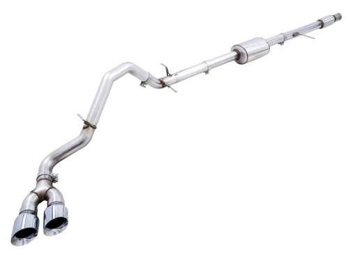  Awe Exhaust 0Fg Catback Dual Side Exit Exhaust For 4Th Gen Silverado/Sierra 1500 5.3L (Flat Bumper) - Chrome Silver Tips 