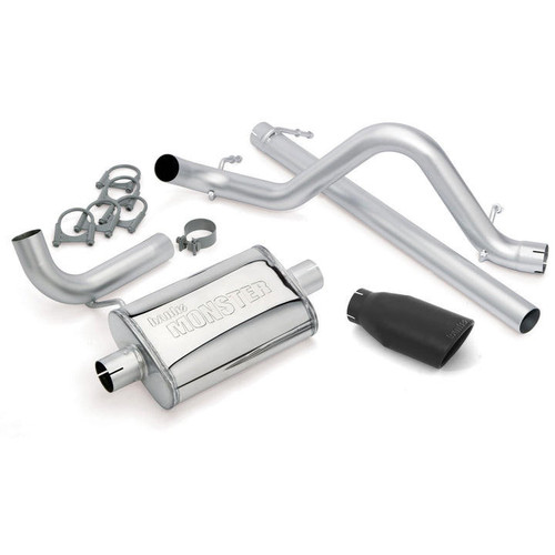  Banks Power 07-11 Jeep Wrangler 2-Door 3.8L Monster 2.5" Exhaust System - Cerakote Black Tip 