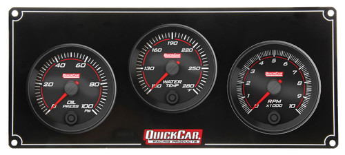 QUICKCAR RACING PRODUCTS Quickcar Racing Products Redline 2-1 Gauge Panel Op/Wt W/Recall Tach 69-2231 