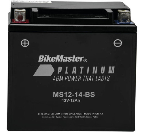  Bikemaster Platinum Ms12-14-Bs Battery - 170 Cca 