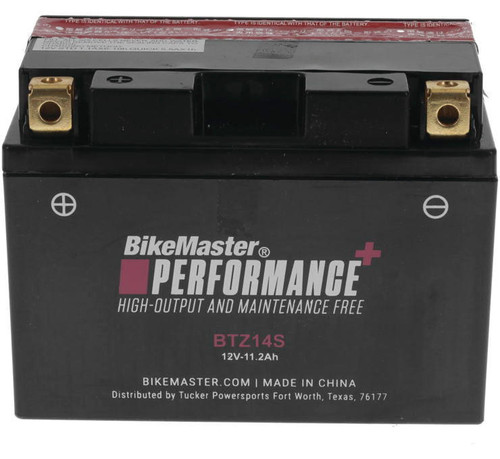  Bikemaster Performance+ Maintenance Free Btz12s Battery - 140 Cca 