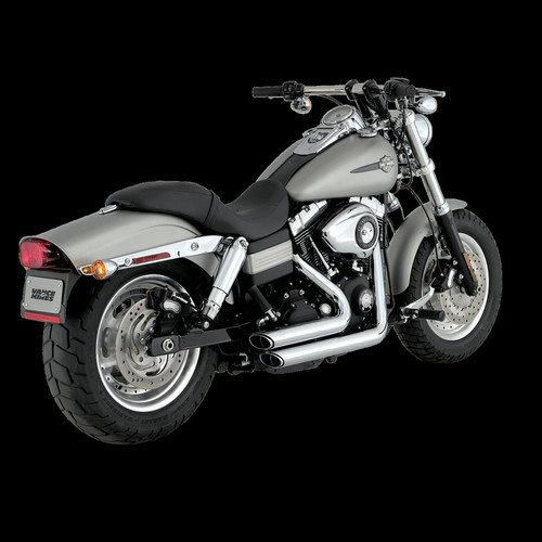 Vance & Hines 06-11 Harley Davidson Dyna Shortshots Staggered Exhaust - Chrome
