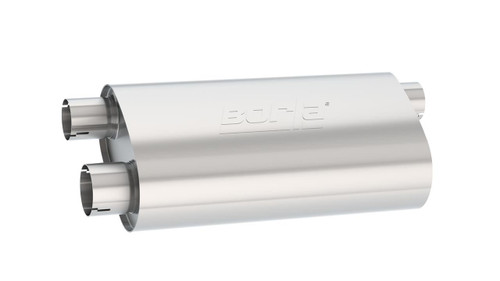 BORLA Borla Universal Specialty Muffler - Transverse Flow - Single 3.0" Inlet / Dual 2.5" Offset Outlet 