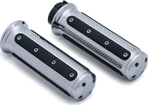 Kuryakyn Chrome Heavy Industry Grips - Cable Style