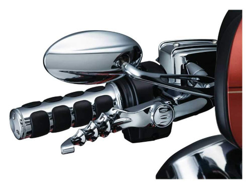 Kuryakyn Premium Iso Grips Without Throttle Boss Throttle-By-Wire Chrome