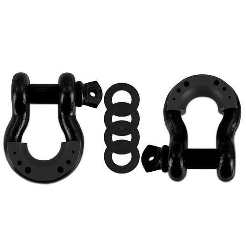  Mishimoto 3/4" Steel D-Ring Shackle Set - Black 