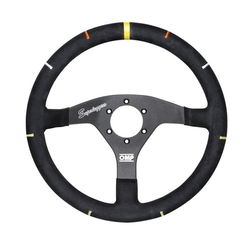  OMP 350Mm Aluminum Flat Steering Wheel With Steering Angle Markers 