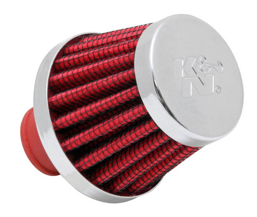 K&N Red Vent/Breather Air Filter - Clamp-On - 3/8" I.D. Flange - 2" X 1-3/8" O.D - 1-3/4"H