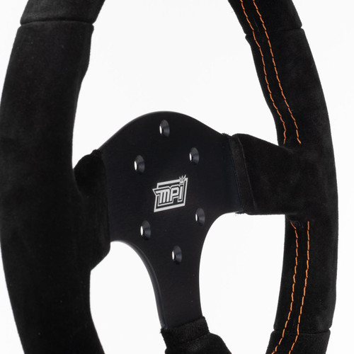  MPI 13" 6-Bolt D-Shaped Suede Steering Wheel 