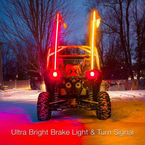 XKGlow Xk Glow Xk-Whipb-Adv Dual 5' Tall Bluetooth Rgb Led Whip Light Kit W/ Flag Rtv 
