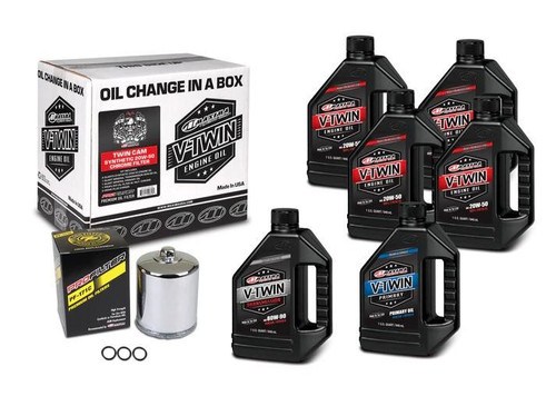 MAXIMA RACING OILS Maxima Racing Oils Harley Davidson Twin Cam Synthetic 20W-50 Full Oil Change Kit - Chrome Filter 