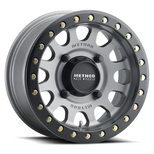  Method Wheels Mr401 Utv Beadlock Titanium - 15X7 / 4X156 / +13 Offset 