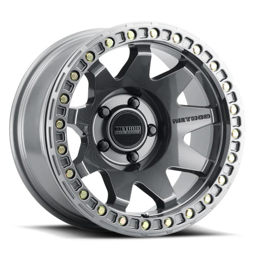  Method Wheels Mr108 Beadlock Gloss Titanium - 17X9 / 5X5 / -44 Offset 