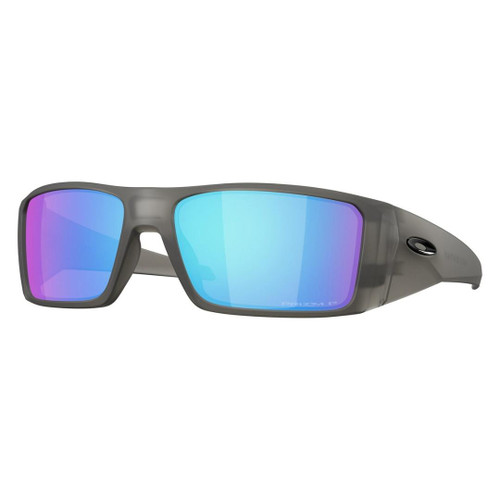  Oakley Heliostat Polarized Sunglasses Matte Grey Smoke/Prizm Sapphire 