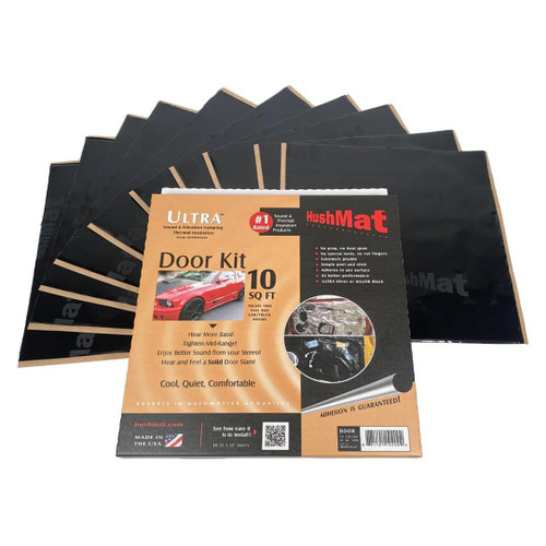 HUSHMAT Hushmat Hushmat Ultra Black Foil Door Kit With Damping Pad - 10 Piece 