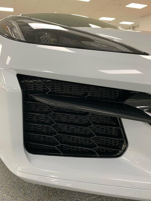 Radiator Grill Store C8 Z06 And E-Ray Corvette 2023-2025 Abs Hexagon Radiator Grill Screen (Track Version W/Sides)   Radiator Grill Store C8 Z06 And E-Ray Corvette 2023-2025 Abs Hexagon Radiator Grill Screen (Track Version W/Sides)