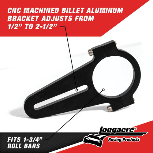Longacre Mirror Kit Length: 17'' Short Bracket- Roll Bar 1 1/2"   Longacre Mirror Kit Length: 17'' Short Bracket- Roll Bar 1 1/2"