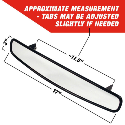 Longacre Mirror Kit Length: 17'' Short Bracket- Roll Bar 1 1/2"