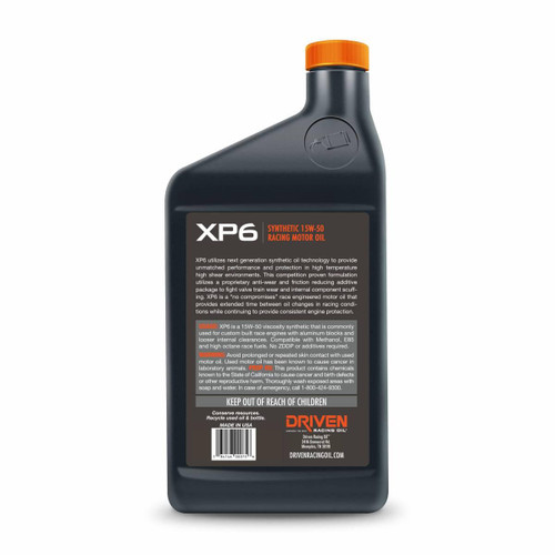  Driven Racing Oil Xp6 15W-50 Synthetic Racing Oil - 1 Quart 