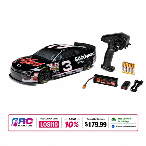 Losi 1/12 NASCAR RC Racecar RCR No. 3 GM Goodwrench Chevrolet ZL1 2S AWD RTR Brushed