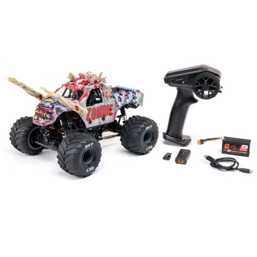 Losi 1/18 Mini LMT Zombie 2S 4X4 RTR Brushed Monster Truck- Red