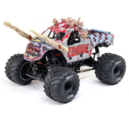 Losi 1/18 Mini LMT Zombie 2S 4X4 RTR Brushed Monster Truck- Red