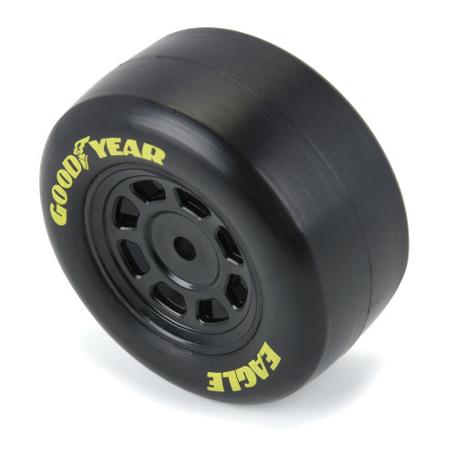 Pro-Line Racing Goodyear Eagle Tire F/R MTD Steel Racing Wheels Black for Losi NASCAR (PRO1025910)