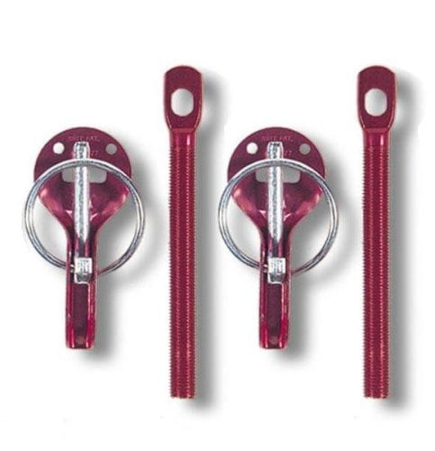 SPARCO 01606AR UNIVERSAL HOOD PIN LATCH RACING LOCK KIT SET PAIR RED