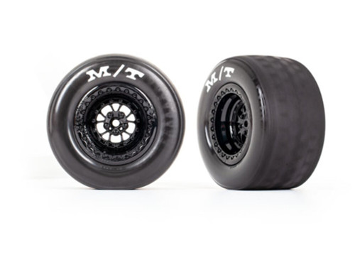 Traxxas Weld Gloss Black Rear Wheels & MT Tires (2) (9475)