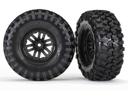 Traxxas 1.9" Black TRX Wheels with Canyon Trail Tires (2) (8272)