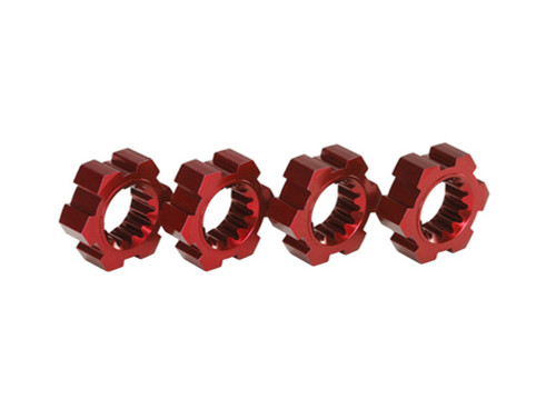 Traxxas 24 mm Red Aluminum Splined Hex Wheel Hubs (4) (7756R)