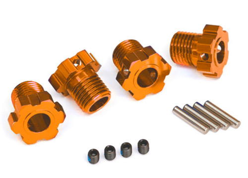 Traxxas 17 mm Orange Aluminum Splined Wheel Hubs (4) (8654A)