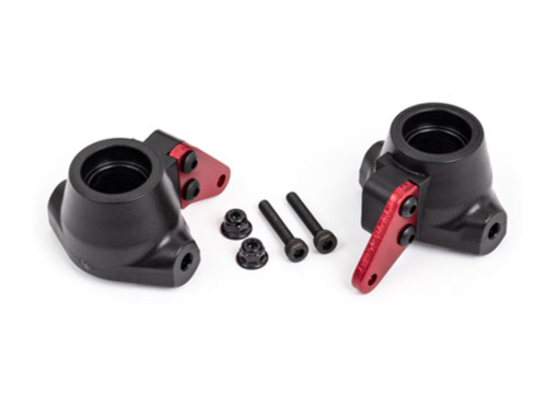 Traxxas Steering Blocks with Red Aluminum Arms (L&R) (9637R)